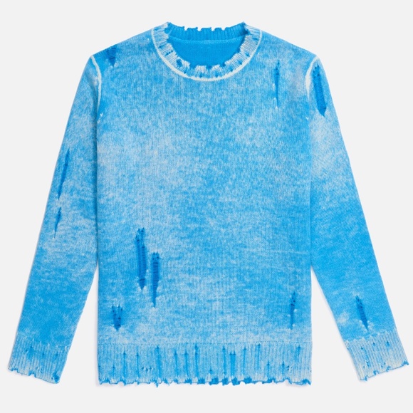 R13 Sweaters - R13 Faded Cashmere Crewneck Sweater baby blue...like new